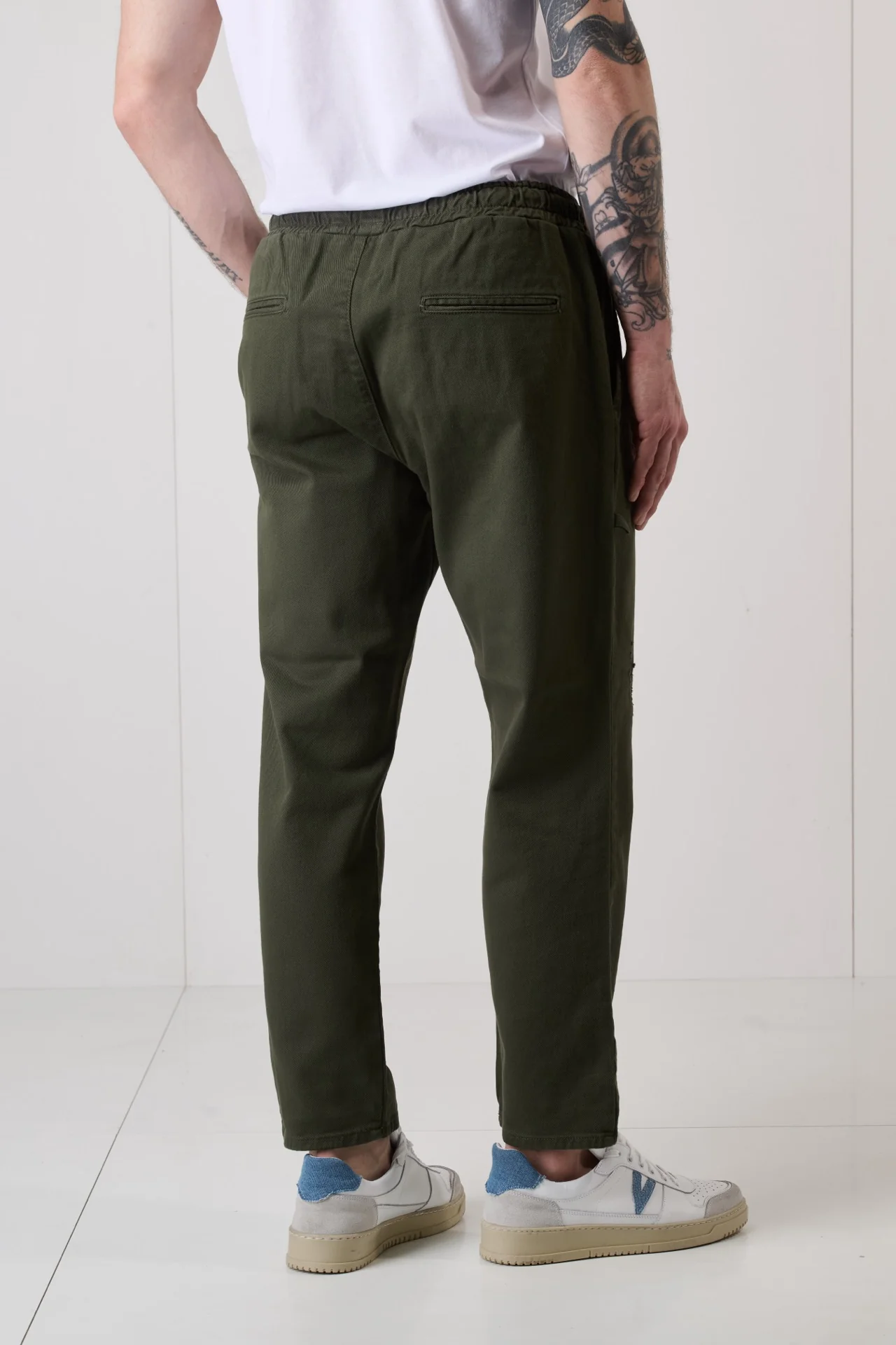 ALICANTE - Pantalone Rocciatore tinto capo Verde Militare con elastico - immagine 4