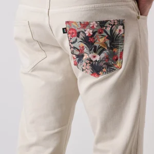 NEW YORK - Pantalone Slim Fit - Tinto capo Sabbia con tasca in tessuto V2