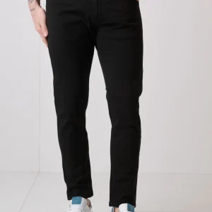 NEW YORK - Pantalone Slim Fit - Nero con tasca in tessuto V2