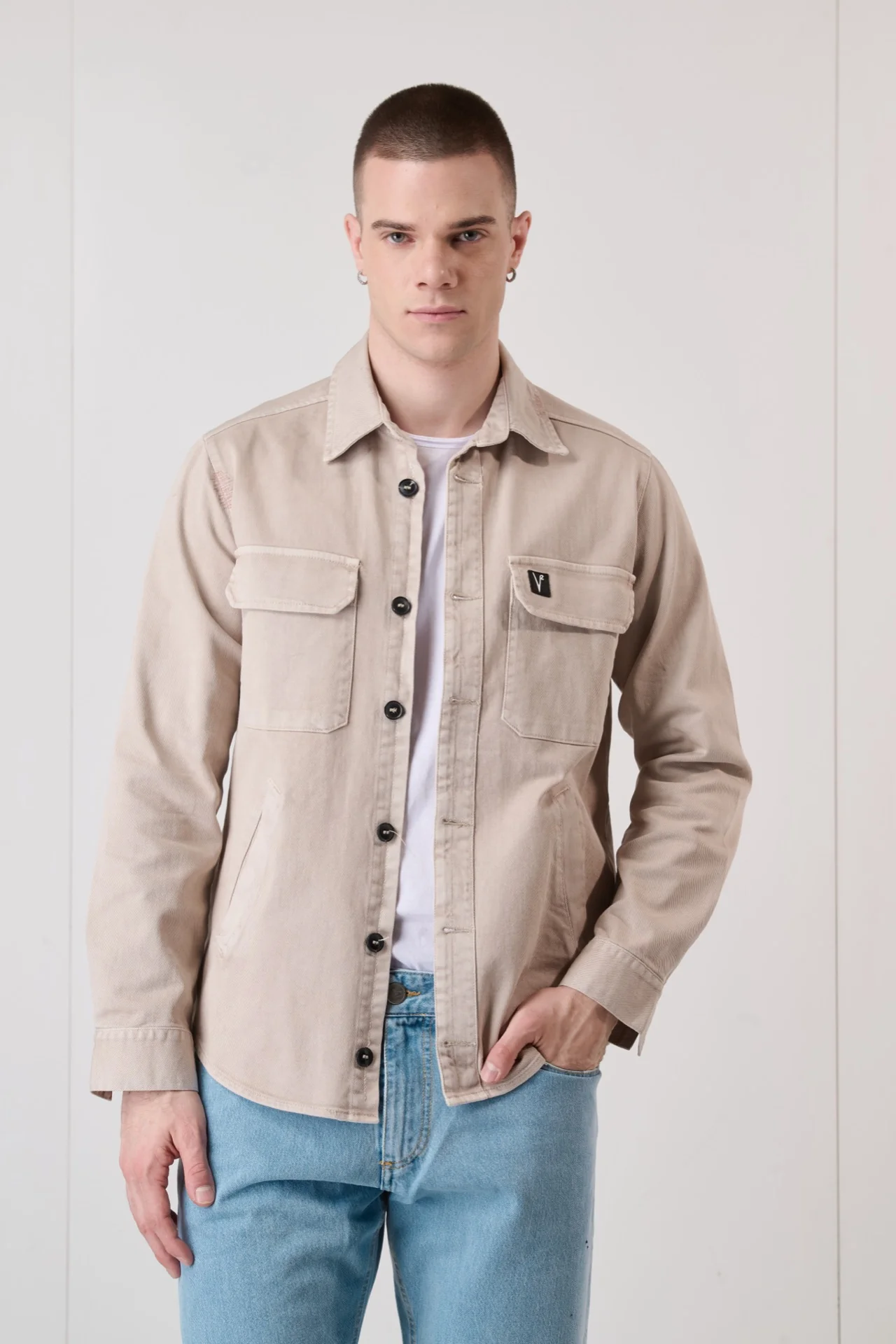 Sahariana Old Sabbia con ricami colorati interni in tessuto V2 - immagine 4