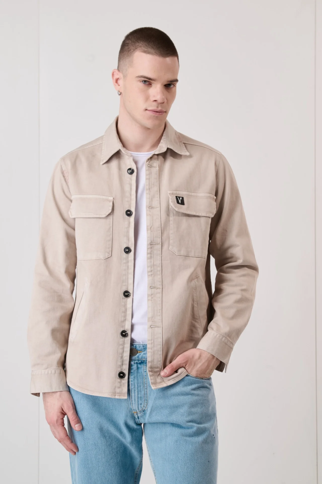 Sahariana Old Sabbia con ricami colorati interni in tessuto V2 - immagine 5