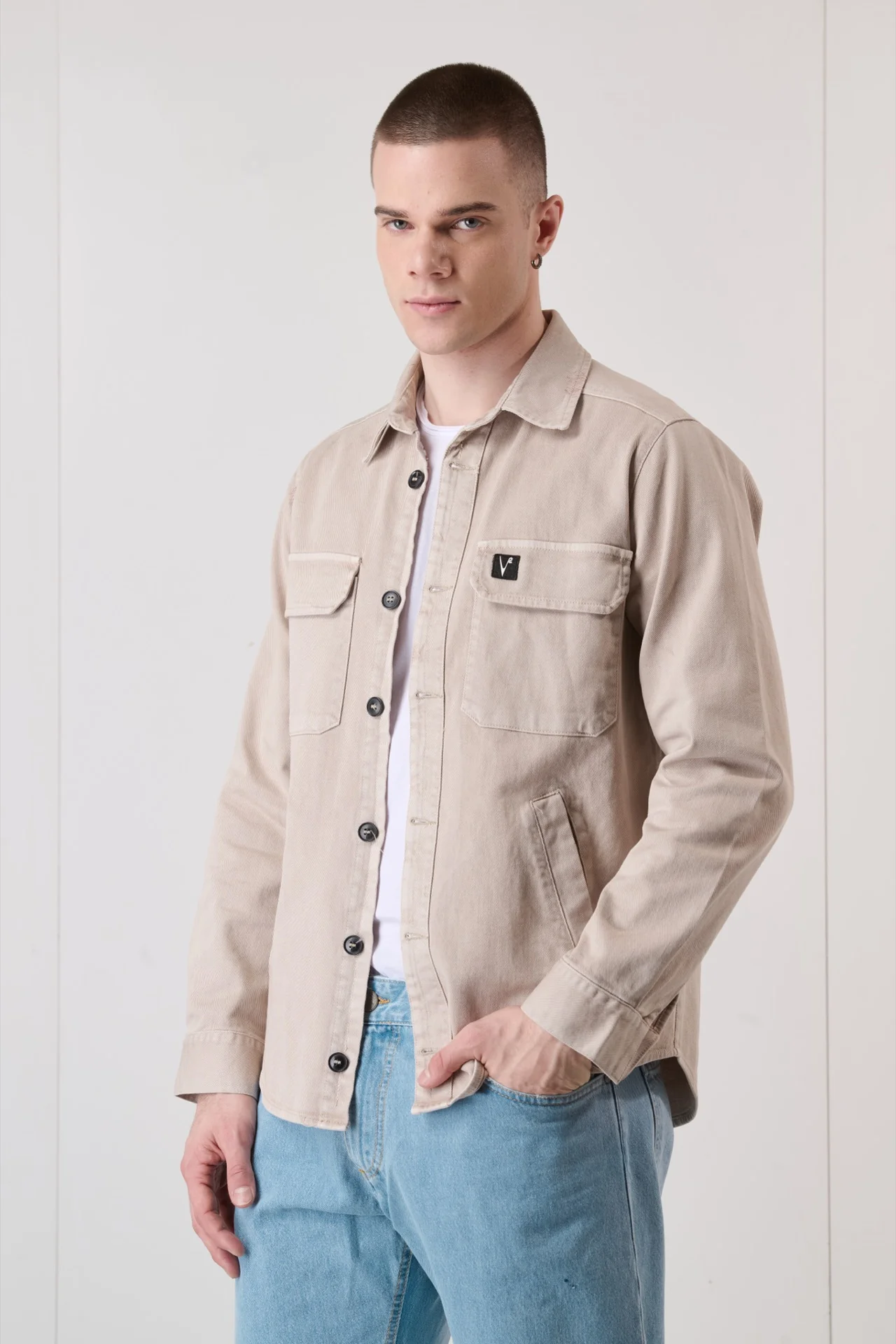 Sahariana Old Sabbia con ricami colorati interni in tessuto V2 - immagine 2