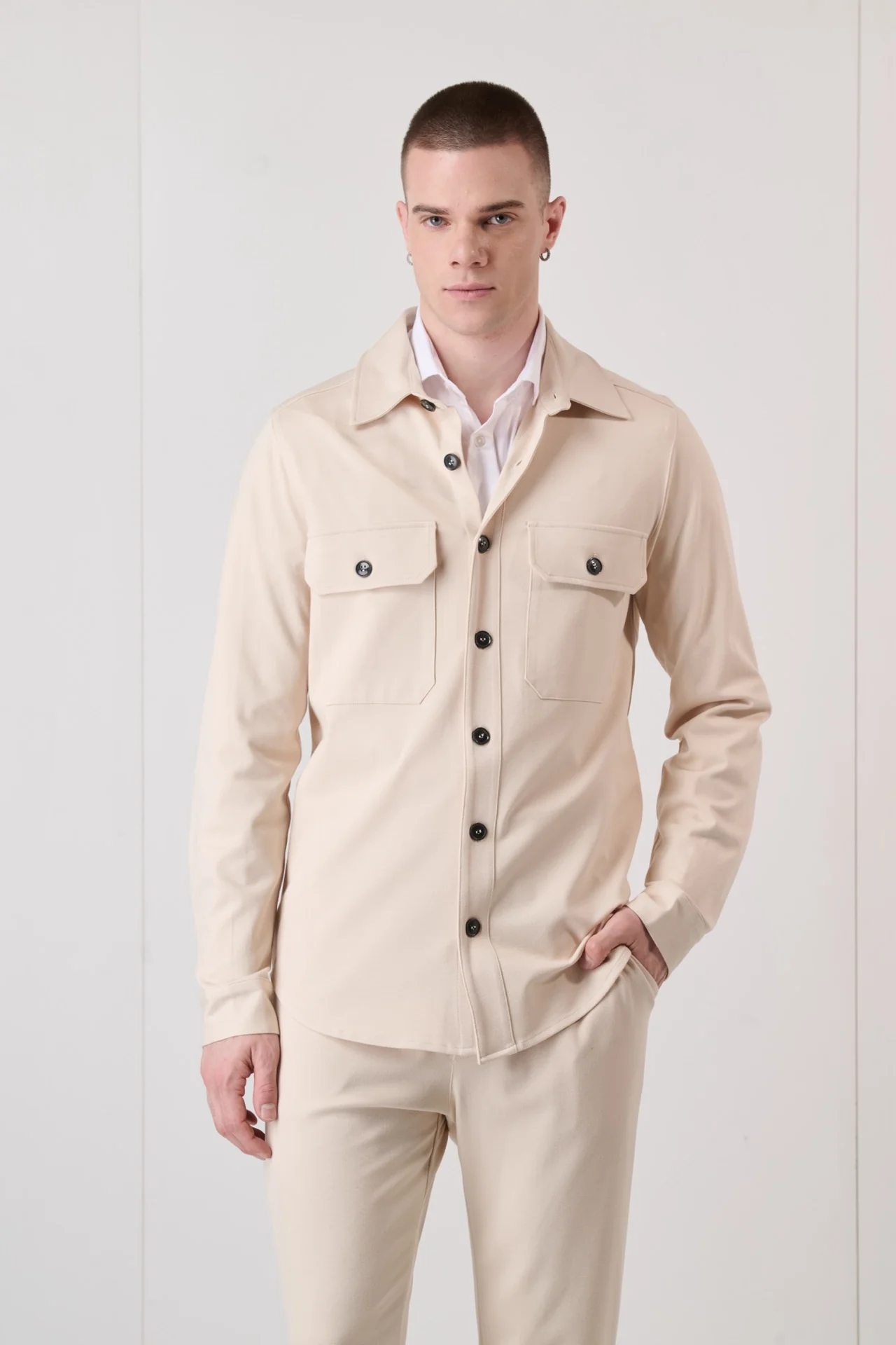 Sahariana Sartoriale Sabbia con interni in tessuto V2 - immagine 3