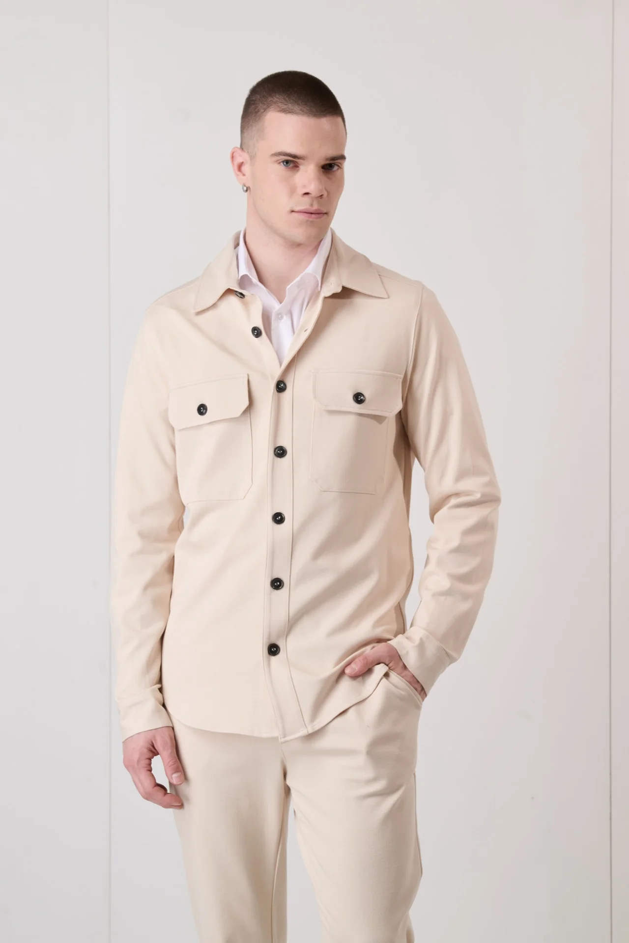 Sahariana Sartoriale Sabbia con interni in tessuto V2 - immagine 4