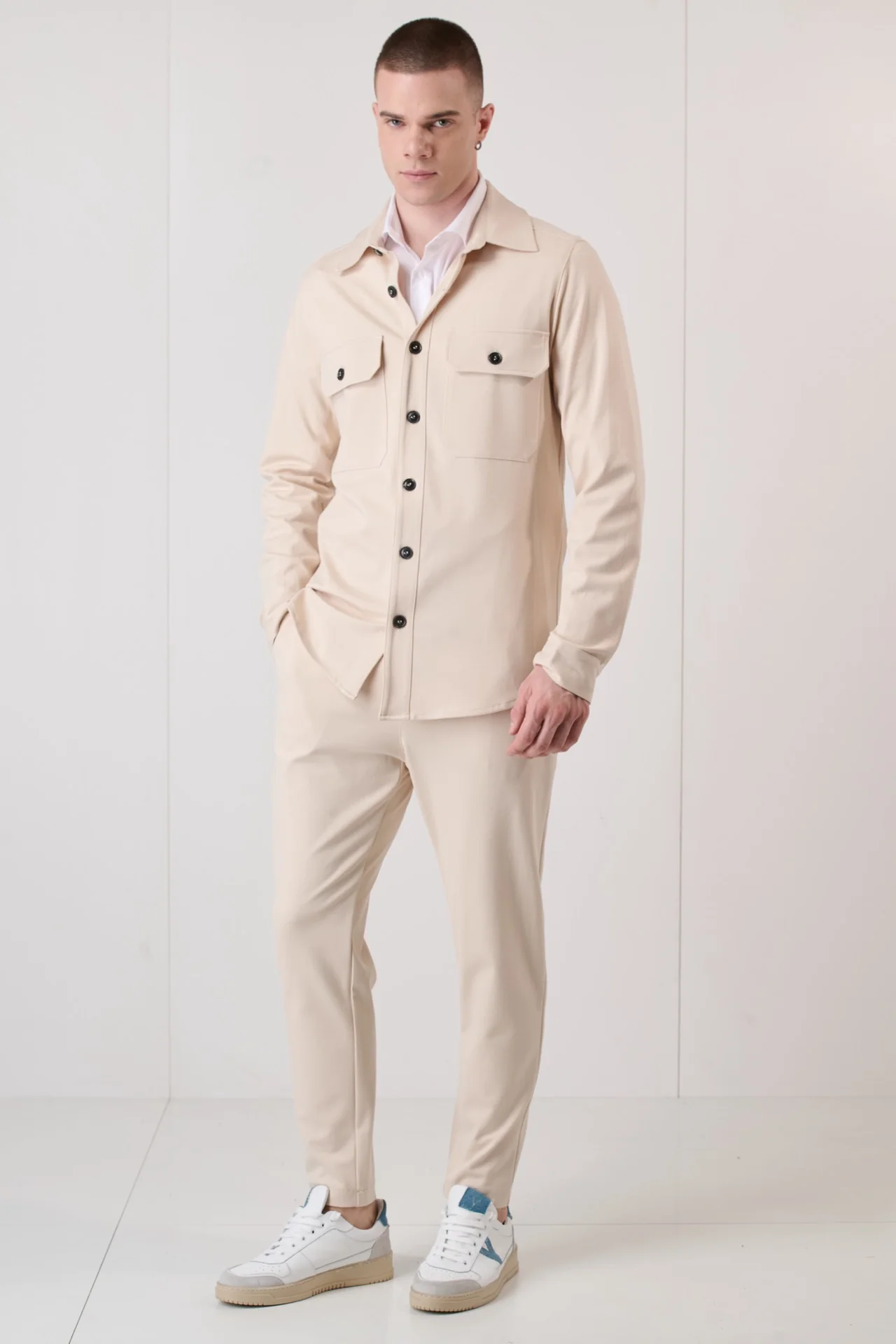 Sahariana Sartoriale Sabbia con interni in tessuto V2 - immagine 2