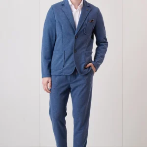 Giacca Monopetto Sartoriale 3D Jeans con interni e pochette in tessuto V2