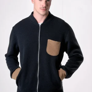 Bomber Zip in felpa Double Blu