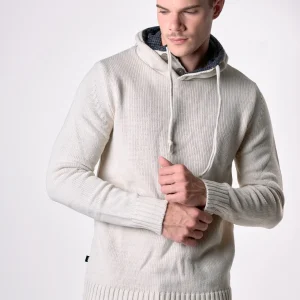 Maglione Cappuccio Oslo Burro con interno in tessuto V2