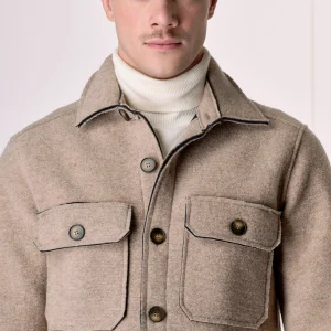 Sahariana in lana cotta accoppiata Sabbia