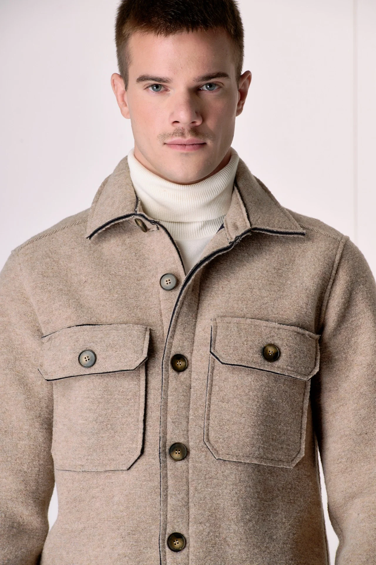 Sahariana in lana cotta accoppiata Sabbia - immagine 2