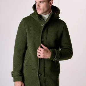 Parka punto riso Verde militare con fodera interna in Tessuto V2