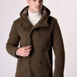 Peacot Doppiopetto punto riso Moro con fodera interna in Tessuto V2