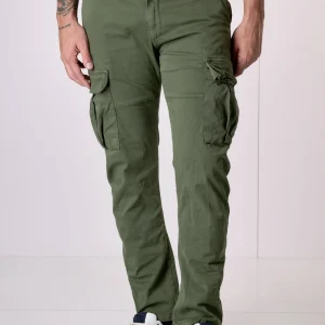 TEXAS - Cargo Regular Verde Militare con Salpa in tessuto V2