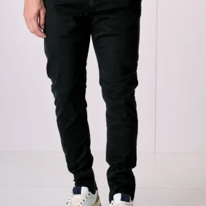 ROMA - Chino in cotone elasticizzato Nero con Salpa in tessuto V2