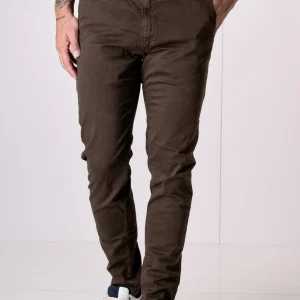 ROMA - Chino in cotone elasticizzato Moro con Salpa in tessuto V2