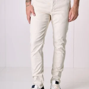 ROMA - Chino in cotone elasticizzato Panna con Salpa in tessuto V2