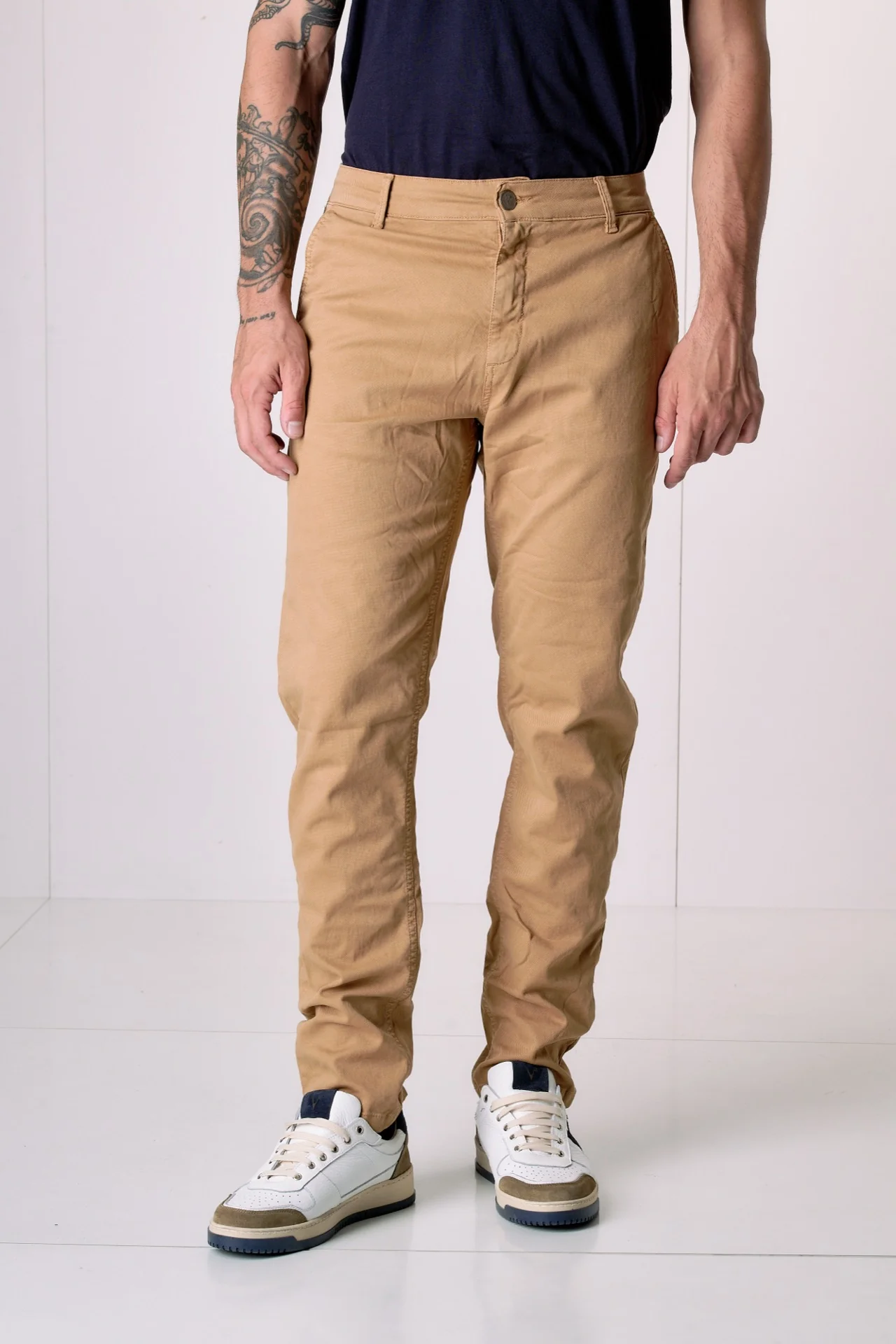 ROMA - Chino in cotone armaturato Biscotto con Salpa in tessuto V2