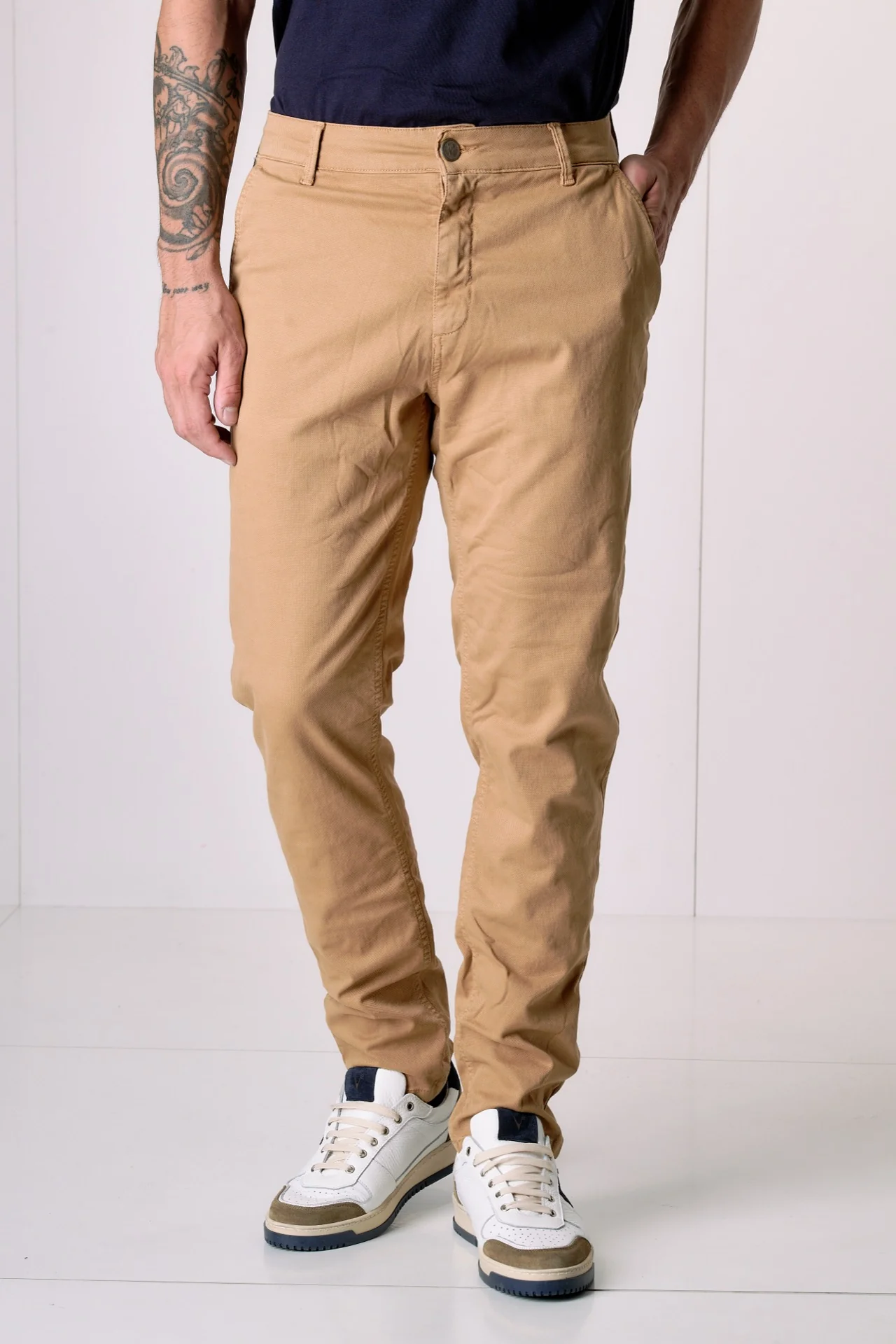 ROMA - Chino in cotone armaturato Biscotto con Salpa in tessuto V2 - immagine 3