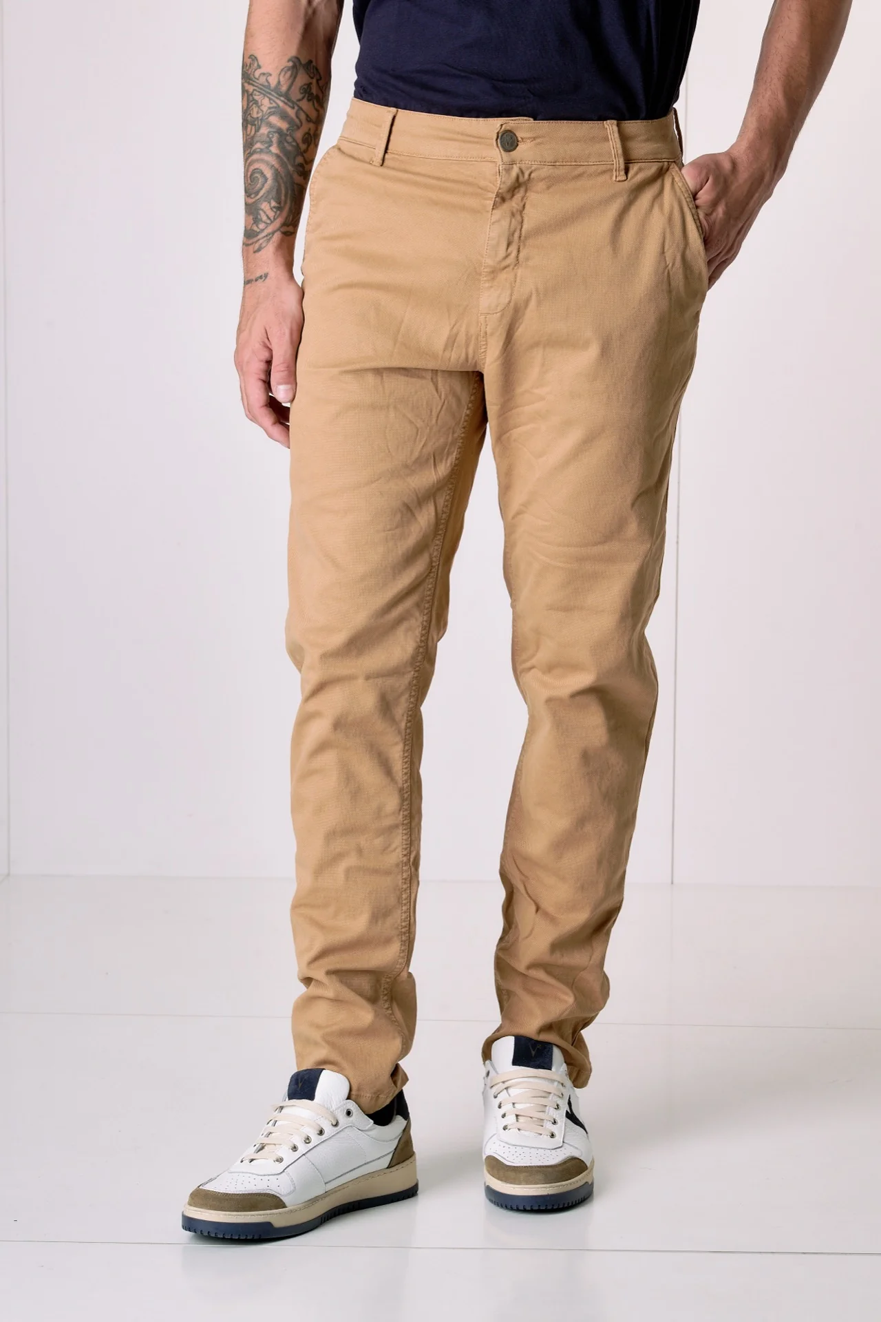 ROMA - Chino in cotone armaturato Biscotto con Salpa in tessuto V2 - immagine 4