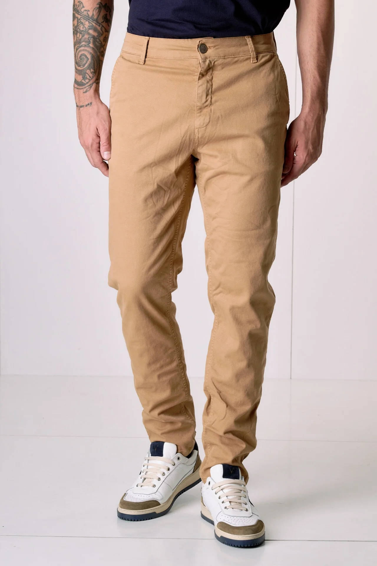 ROMA - Chino in cotone armaturato Biscotto con Salpa in tessuto V2 - immagine 5