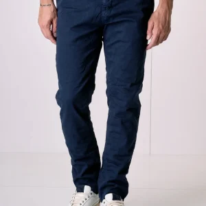 ROMA - Chino in cotone armaturato Blu con Salpa in tessuto V2