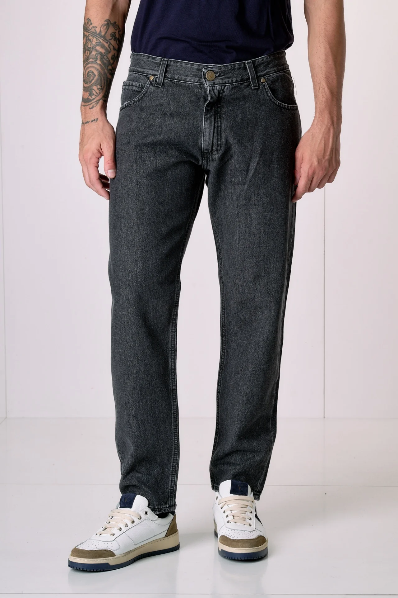 DETROIT - Jeans Loose Fit - Antracite con salpa in tessuto V2