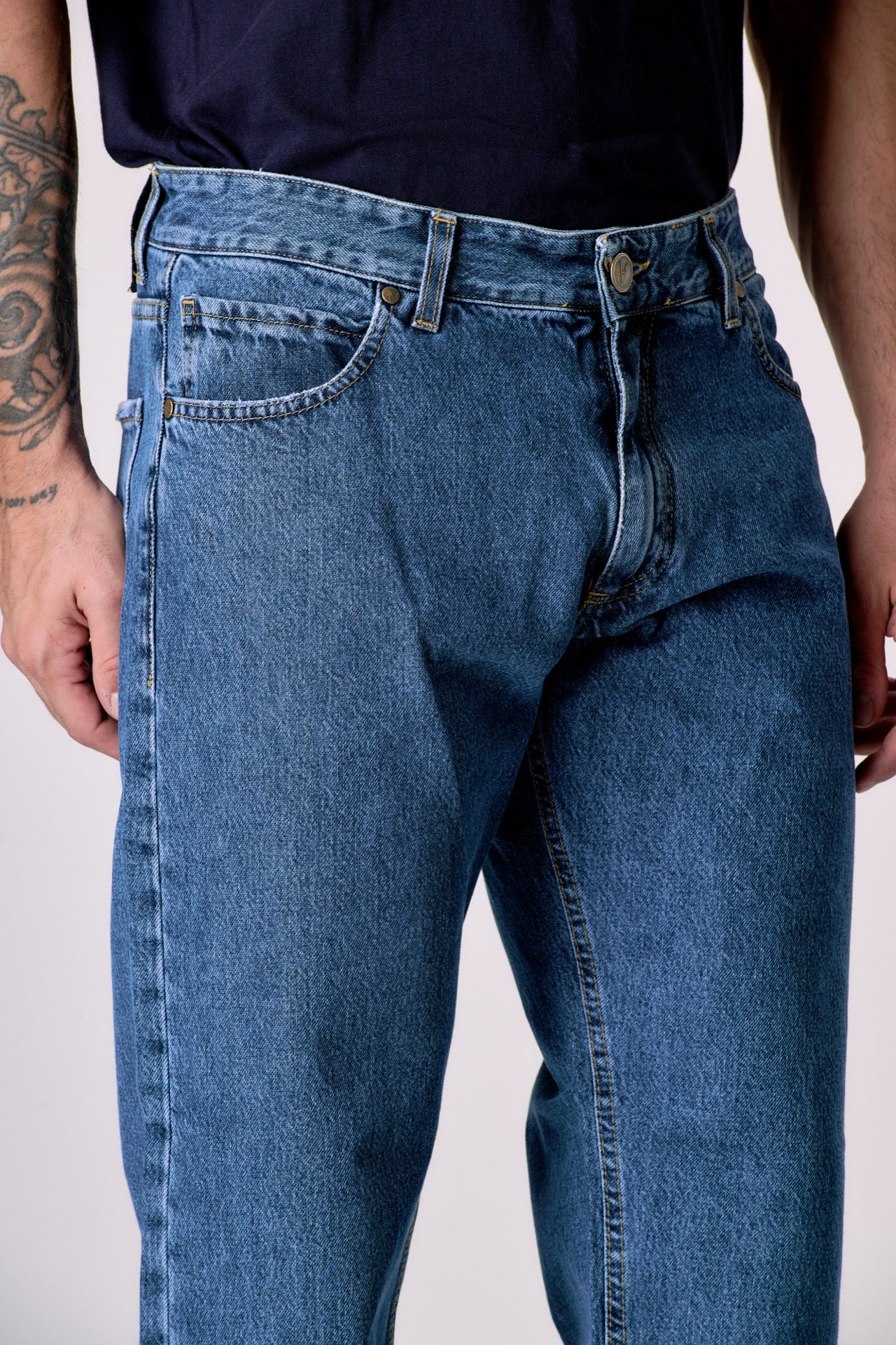 DETROIT - Jeans Loose Fit - Azzurro con salpa in tessuto V2 - immagine 5