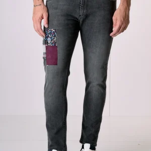 TOKYO - Jeans Slim Fit - Antracite con Tripla Patch frontale