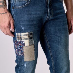 TOKYO - Jeans Slim Fit - Blu con Tripla Patch frontale