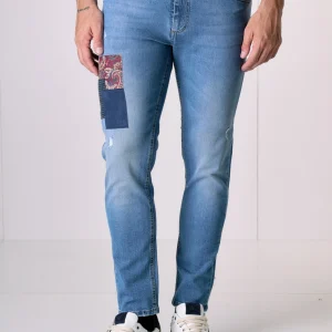 TOKYO - Jeans Slim Fit - Azzurro con Tripla Patch frontale