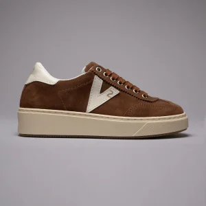 SUÈDE - Sneakers in pelle scamosciata Moro con inserti e retro Bianco