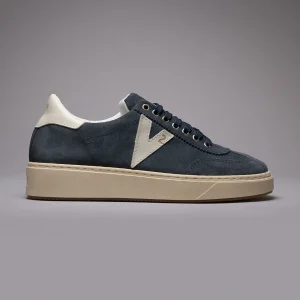 SUÈDE - Sneakers in pelle scamosciata Blu con inserti e retro Bianco