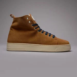 TEDDY - Stivaletto in pelle scamosciata Cuoio e lacci Blu