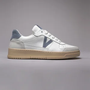 COLLEGE - Sneakers Bianca con retro e inserto scamosciato Jeans