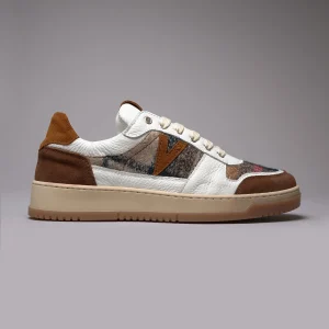 COLLEGE - Sneakers Bicolor Cuoio e Moro con inserti in tessuto V2