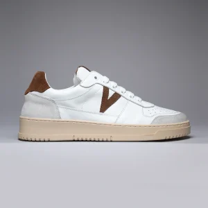 COLLEGE - Sneakers Bianca con retro e inserto scamosciato Moro