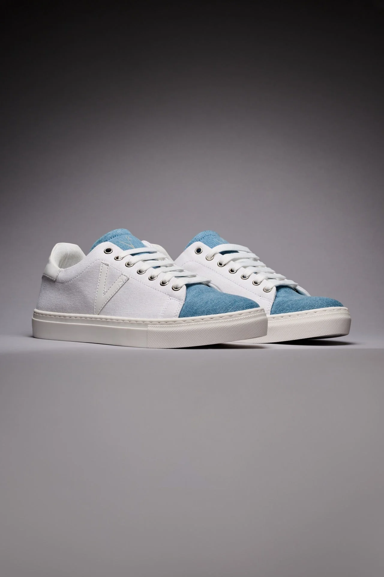 NUVOLA - Sneakers in tela Bianca con linguetta in Tessuto V2 - immagine 2