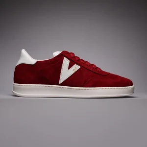 SUÈDE - Sneakers in pelle scamosciata Rossa con inserti e retro Bianco