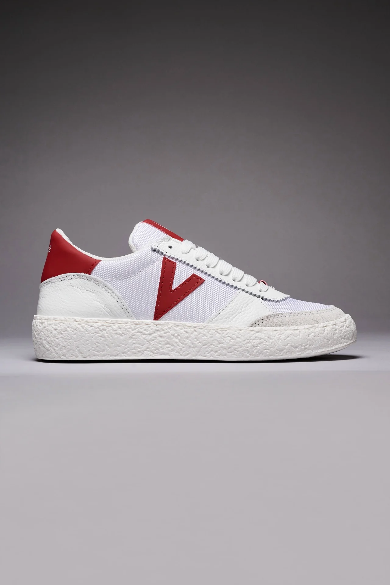 ATENA - Sneakers a suola bassa Bianca con inserti gommati Rossi - immagine 2