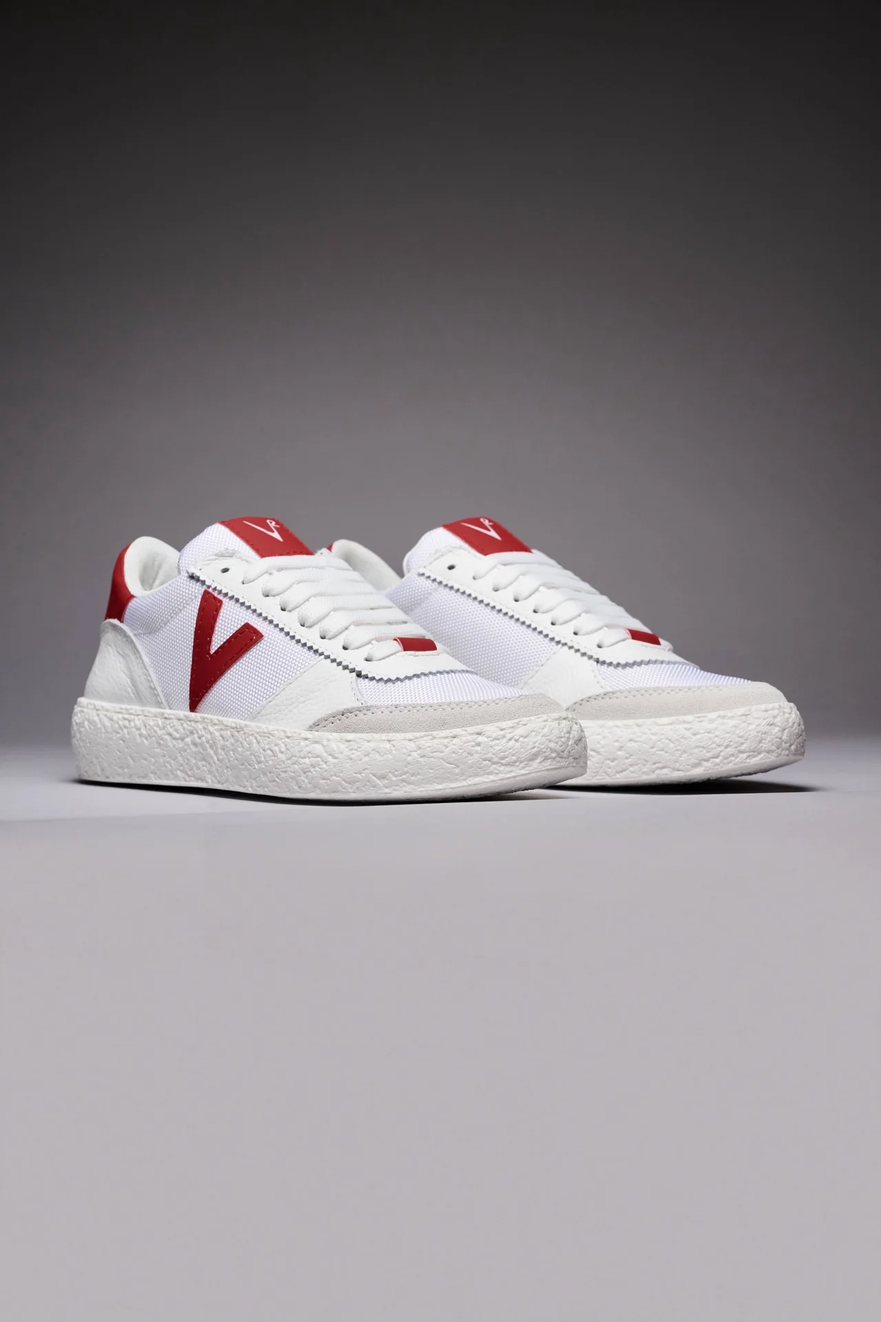 ATENA - Sneakers a suola bassa Bianca con inserti gommati Rossi - immagine 3