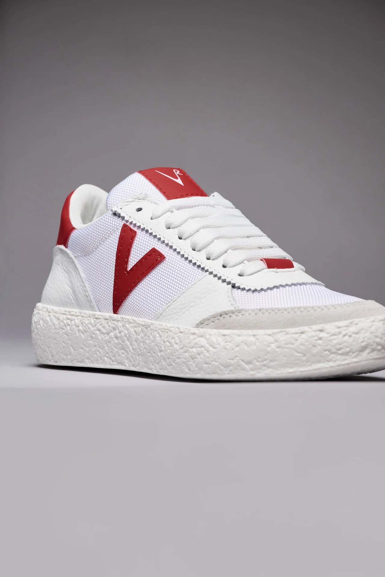 ATENA - Sneakers a suola bassa Bianca con inserti gommati Rossi - immagine 5