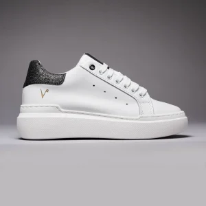 VEGA - Sneakers a suola alta Bianca con retro Glitter Nero