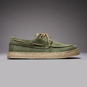 MARRAKECH - Mocassino Verde Pesto con suola rivestita in corda