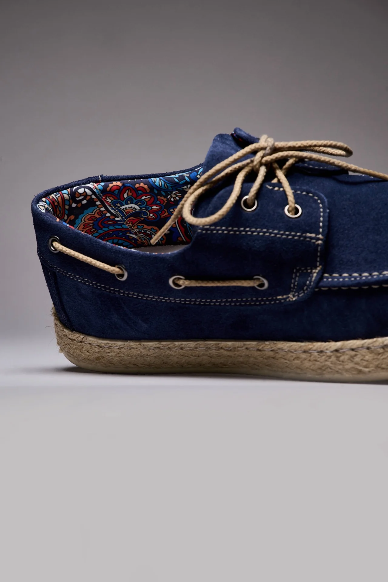 MARRAKECH - Mocassino Blu con suola rivestita in corda - immagine 5