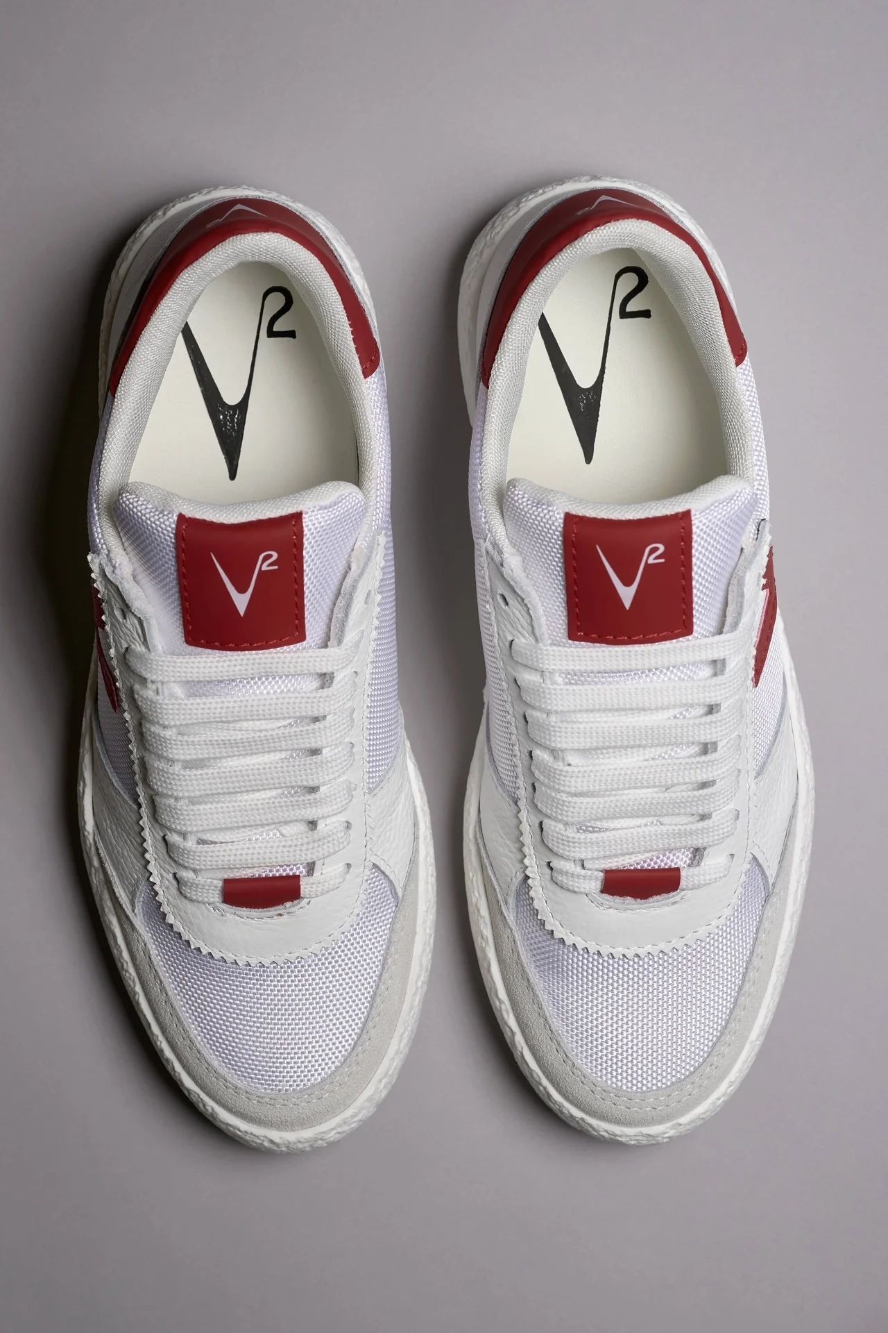 ATENA - Sneakers a suola bassa Bianca con inserti gommati Rossi - immagine 6