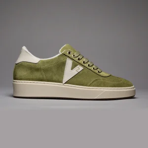 SUÈDE - Sneakers in pelle scamosciata Pesto con inserti e retro Bianco