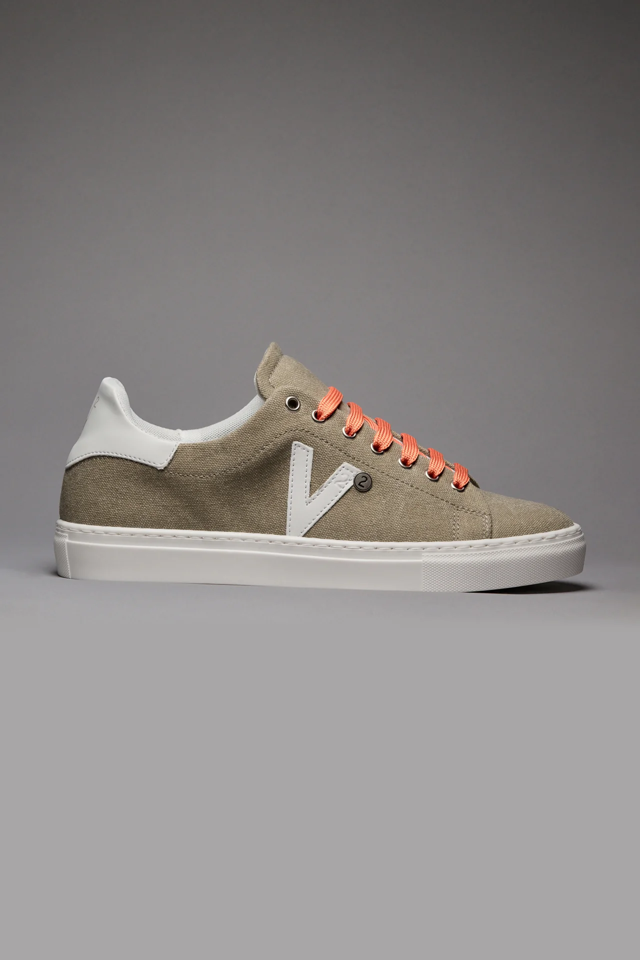 NUVOLA - Sneakers in tela Sabbia con lacci Arancio