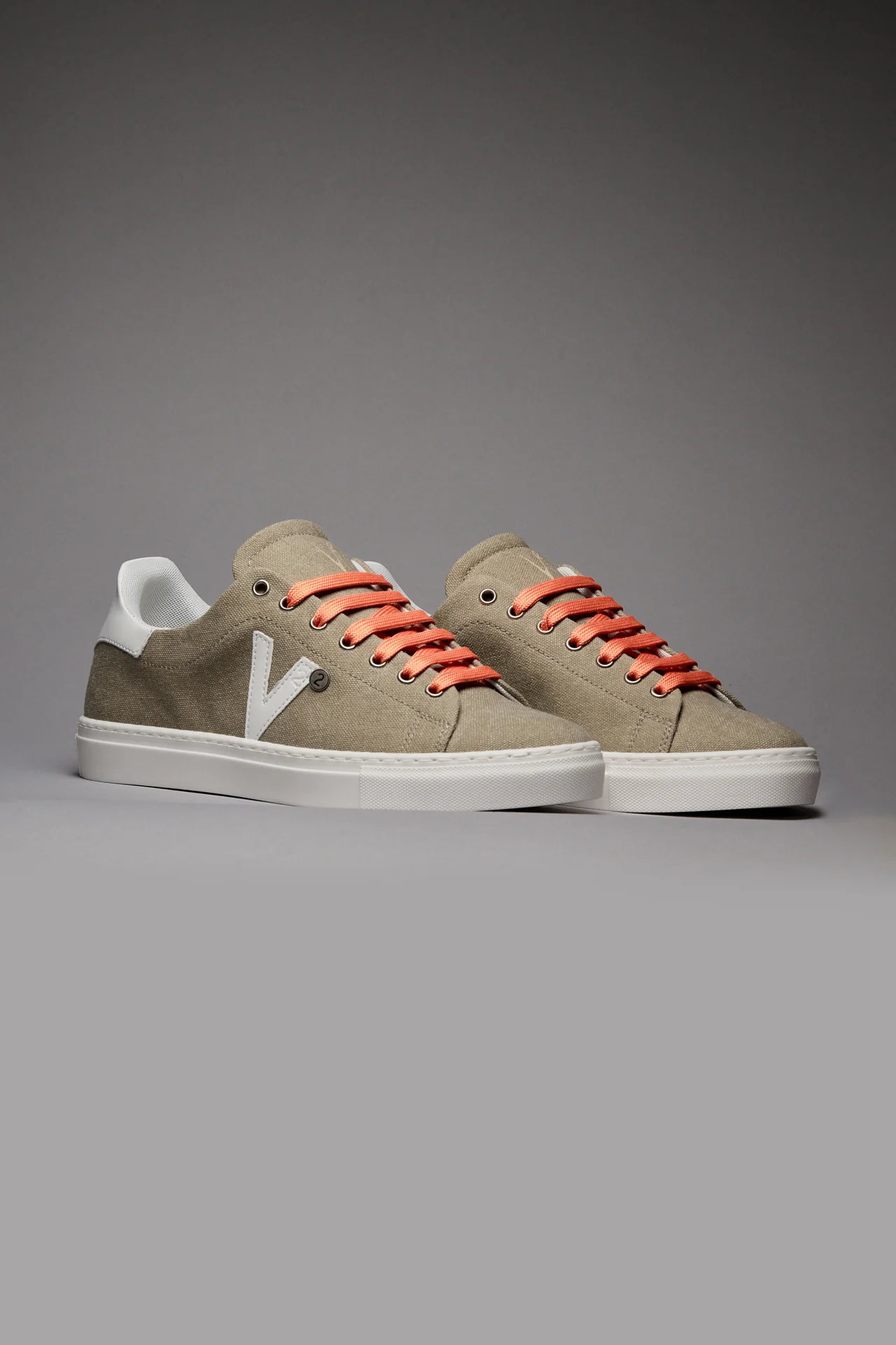 NUVOLA - Sneakers in tela Sabbia con lacci Arancio - immagine 3