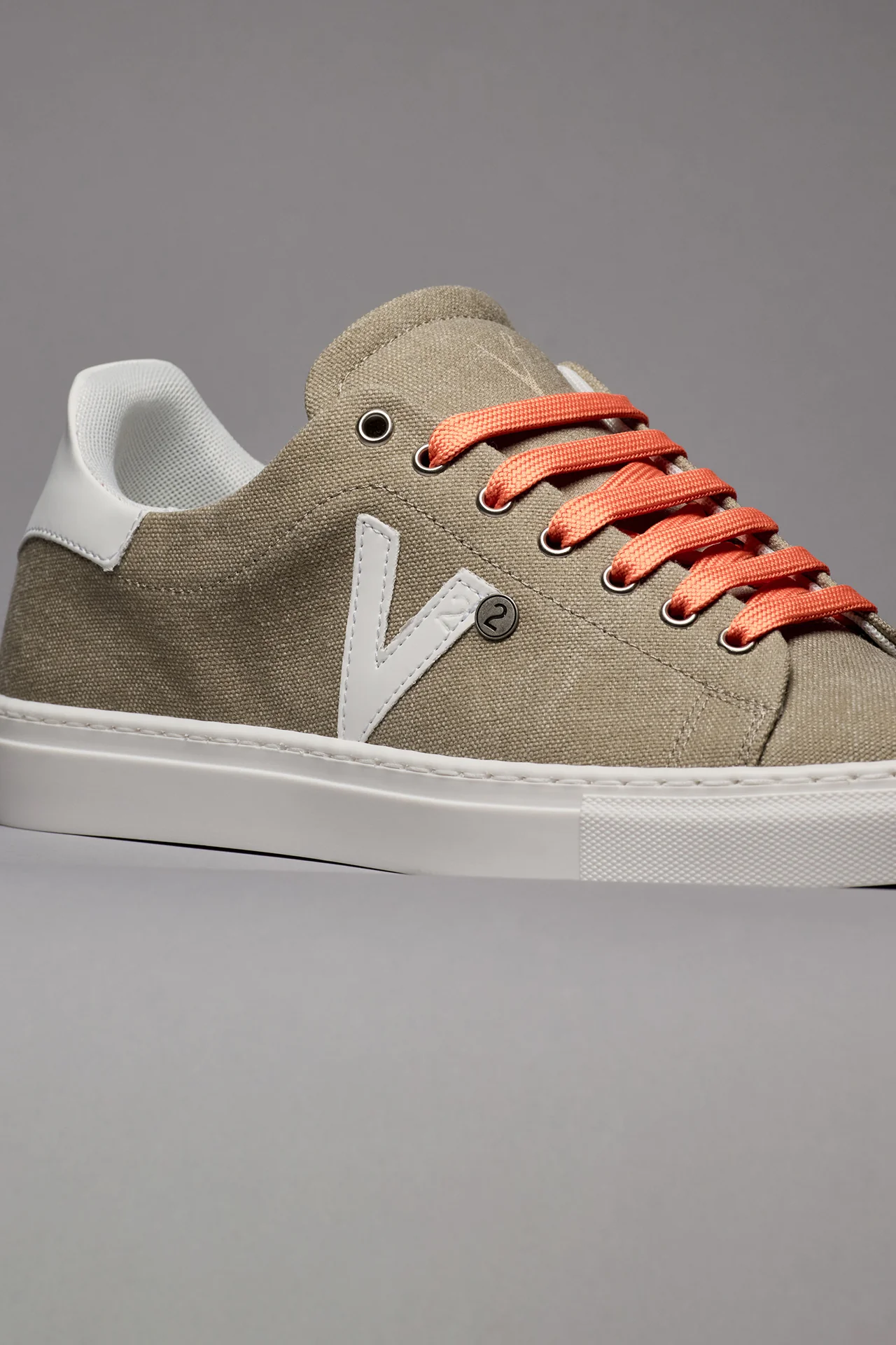 NUVOLA - Sneakers in tela Sabbia con lacci Arancio - immagine 4