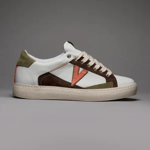 PABLITO - Sneakers con inserti Pesto Moro e Arancio e Ricami